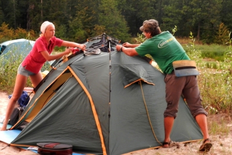 Установка палатки